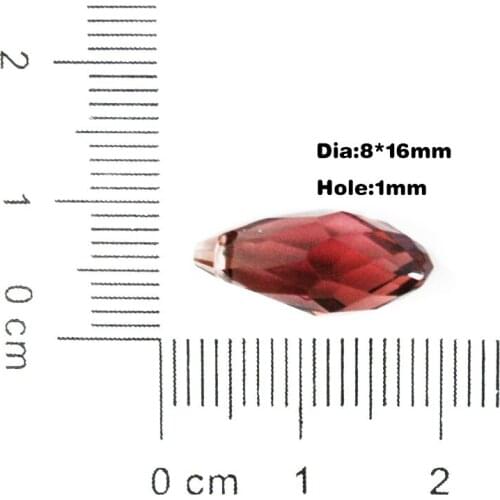 Wholesale 100pcs/lot Crystal Glass Faceted Beads Teardrop For Jewelry Making 8x16mm (Pick 11 color) Horizontal hole DH-BBA054-02