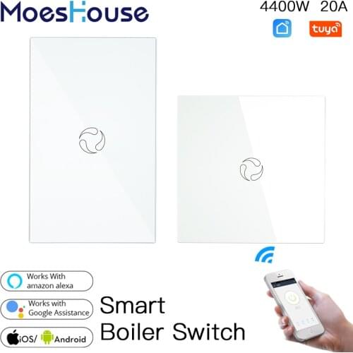 WiFi Smart Boiler Switch Water Heater Smart Life Tuya APP Remote Control Amazon Alexa Echo Google Home Voice Control Glass Panel