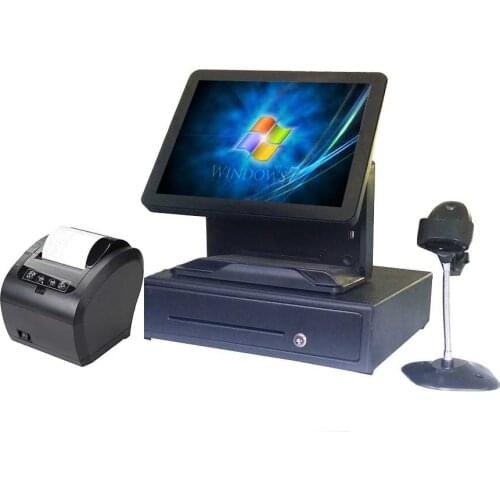 All in One Commercial POS Machine cheap black 15'' touch screen POS System 2G/32G Point of Sales ComPOSxb J1900