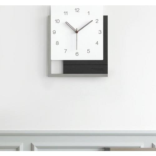 Living room Nordic luxury clock hanging wall modern simple personality silent art square wall clock living room decor