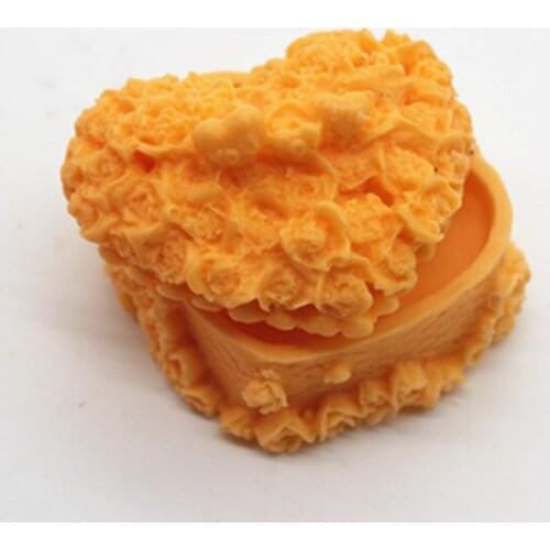7.7*4.6*2.1CM Rose heart Cosmetic case shape Silicone cake mold / handmade soap mold / chocolate mold clay craft mould