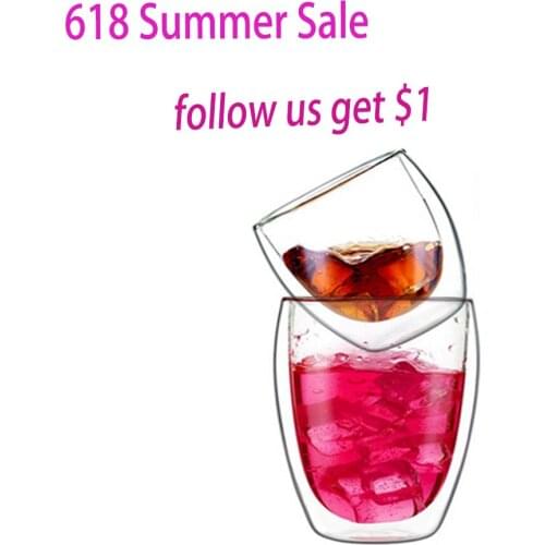 Heat-resistant Double Wall Glass Cup Beer Espresso Coffee Cup Set Handmade Beer Mug Tea glass Whiskey Glass Cups Drinkware