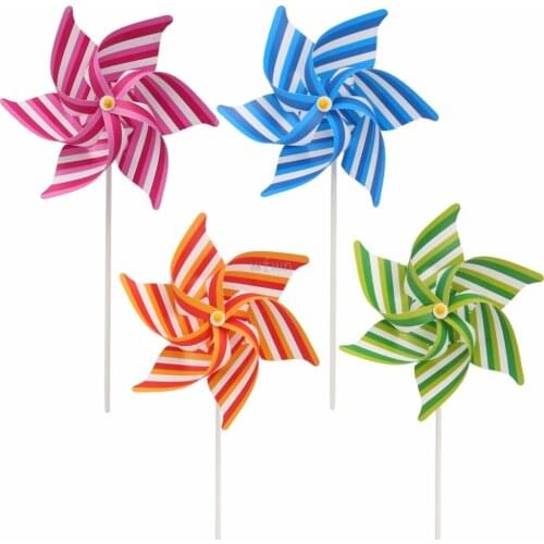 Striped Windmill Wind Spinner Home Garden Yard Decoration Kids Children Toys MAY07 dropshipping