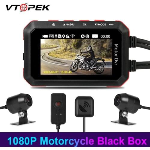 Vtopek Dash Cam Moto Bike black box Security Camera 1080P Motor Camera Recorder Motorcycle Car DVR GPS Motorcycle Recorder