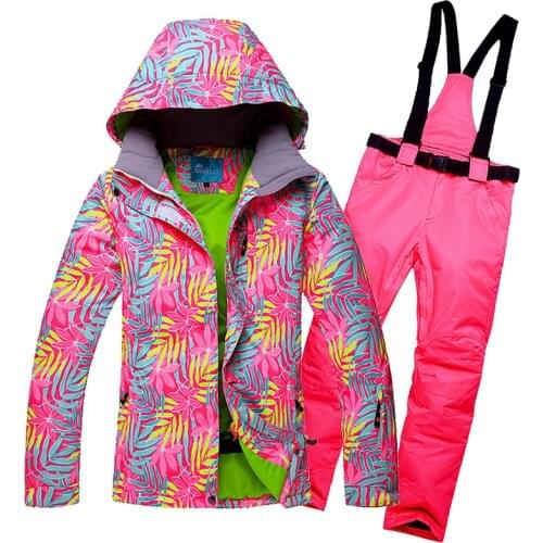 High-Quality Snowboarding Suits Women Ski Jacket Pants Skiing Waterproof Female Winter Warm Ski Suit