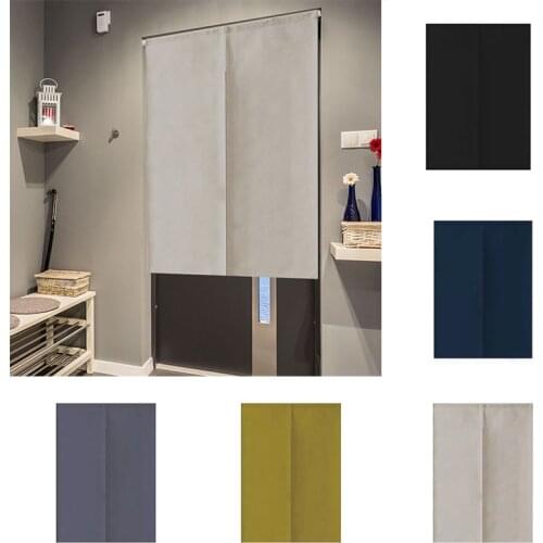 Japanese Pure Color Cotton Linen Partition Curtain Living Room Kitchen Door Curtain Blackout Curtain Cloth Curtain