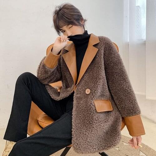 New Fashion Winter Women Teddy Coat Autumn Fluffy Plush Winter Faux Fur Jacket Coat Women Slim Faux Fur Jacket Lambswool Outwear