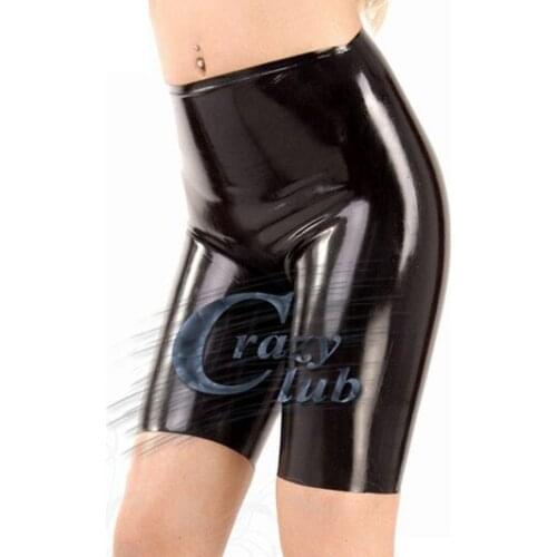 Crazy club_Women Fetish Underwear Latex Latex bermuda pants 100% pure natural latex handmade Latex Free Shipping Fast Delivery