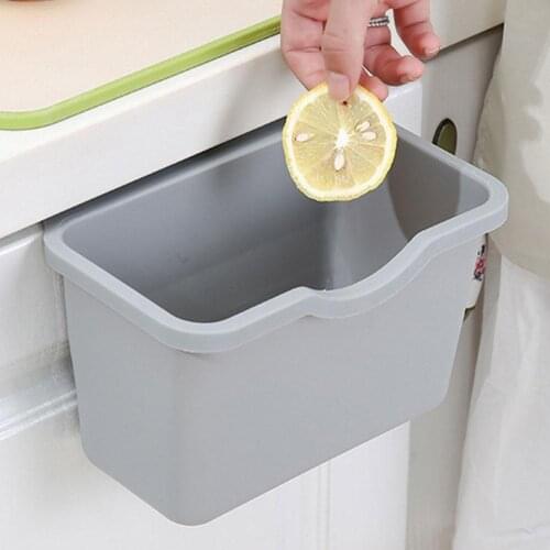 1PC Kitchen Cabinet Door Plastic Basket Hanging Trash Garbage Trash Can Waste Can Bin Holder Desktop Box Storage