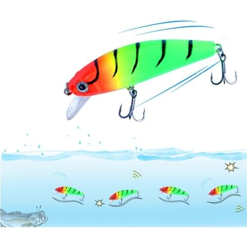 1PCS Minnow Sea Fishing Lure 75mm/10g/ Artificial Hard Bait 3D Eyes CrankBait Wobbler for Pike Perch Three Hooks Fish Tackle