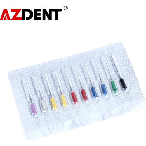 10Pcs/Pack 25mm Barbed Broaches Dental Stainless steel Root Canal Cleaning Smooth Needle Dental Square Broaches Barbed Broaches