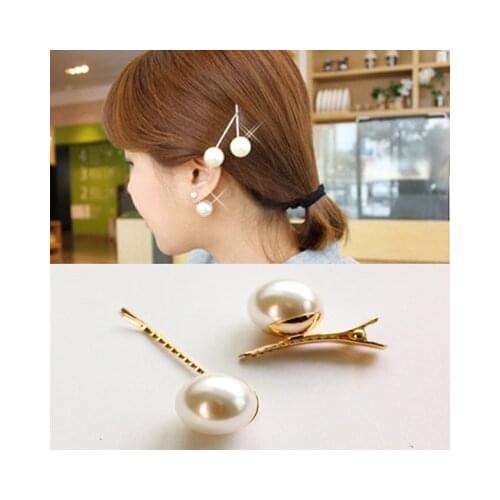 2 Pcs Emulational Pearl Top Gripper Hairpins Crystal Rhinestone Hair Clip Hair Crab Plastic Hair Claws for Women Clamp Barrettes