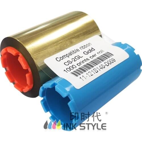 2pcs/Lot Generic HITI CS200 CS200e CS220 Gold Printing Ribbon - 1000 prints Card Printer