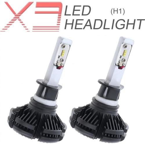 2pcs Durable H1 X3 50W 6000LM 6500K LED Car Headlight Kit Automobile Fog Lamp Hi or Lo Light Bulbs