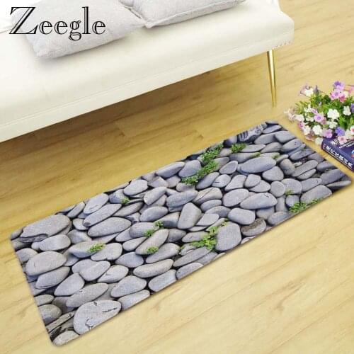 3D Stone Carpet Kitchen Rug Anti Slip Hallway Floor Rug Absorbent Bathroom Doormat Bedsied Carpet Mat Soft Living Room Area Rug
