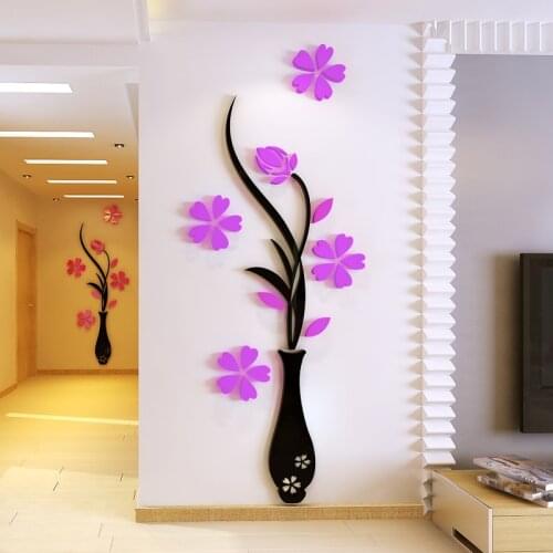 8 Styles 3D Flower Wall Stickers Home Decor Living Room Self-Adhesive Decals DIY Wallpaper Mural Pegatinas Garden Arts Poster