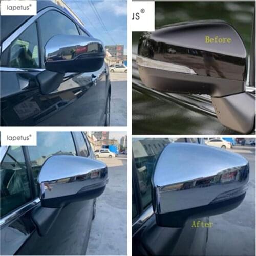 Lapetus Accessories For Subaru Forester 2019 - 2021 ABS Outer Side Door Rearview Mirror Decoration Cap Molding Cover Kit Trim