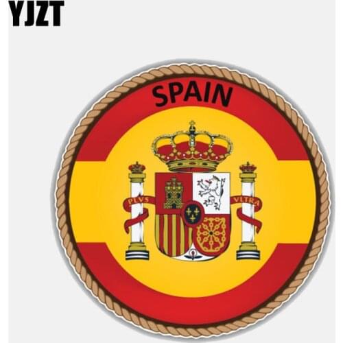 YJZT 12CM*12CM Car Styling Spain Flag Window Motorcycle Helmet Decal Car Sticker Accessories 6-3029