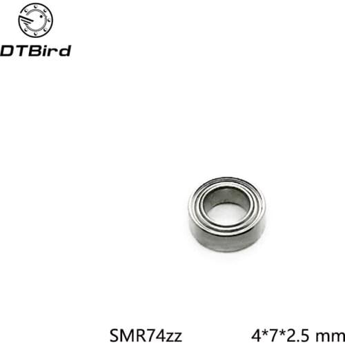 Free Shipping 50 PCS SMR74ZZ SMR74 Bearings 4x7x2.5 mm Stainless Steel Ball Bearings DDL-740ZZ ABEC5 4*7*2.5 MM