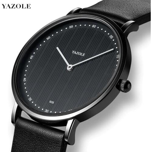 YAZOLE Mens Watches Men Watch Fashion Mens Clock Waterproof Simple Casual Elegant Leather Quartz Watch reloj hombre relogio