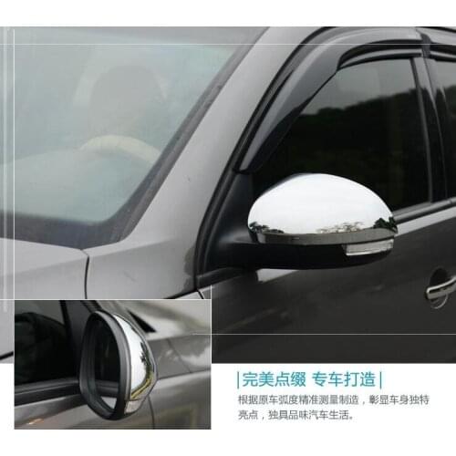 For Volkswagen Tiguan 2010-2016 2 Pcs ABS Chrome Door Side Mirror Trim Covers Rearview Outer Mirror Cover Molding Car Styling