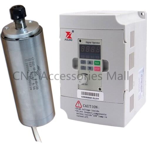 Water Cooled Spindle Motor 300W ER8 AC75V & 1.5kw DZB280B001.5L2DK VFD inverter variable frequency driver