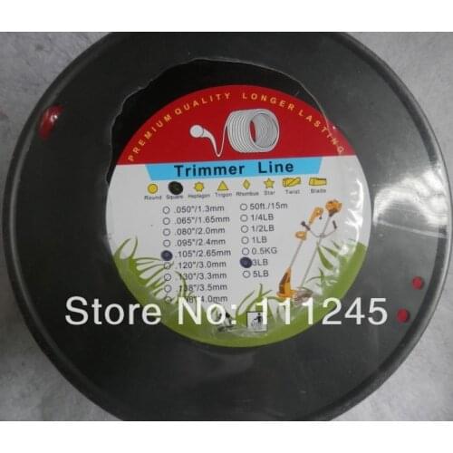 SQUARE X 2.65MM X 3LB GRASS TRIMMER NYLON LINE ROLL SPOOL PREMUIM QUALITY LONGER LASTING 0.105" X 201MM 659 FEET