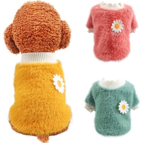 Daisy Sweater for Small Dogs Winter Warm Pet Puppy Cat Clothing Chihuahua Plush Sweatshirt Coat Mascotas Clothes