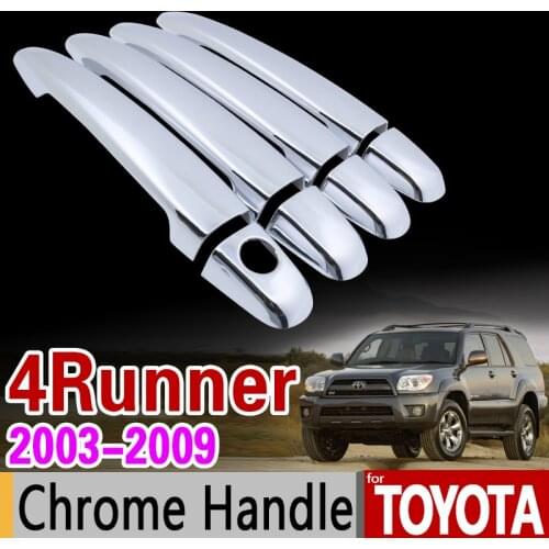 For Toyota 4Runner N210 2003 - 2009 Chrome Handle Cover Trim Set SW4 Hilux Surf 2004 2005 2007 Accessories Sticker Car Styling