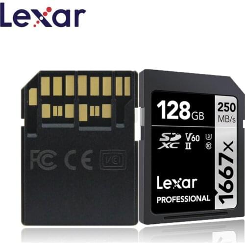 New Lexar memory Flash sd card cartao de memoria 128gb U3 SDXC UHS-II 250MB/s for Digital SLR/HD 1080p 3D 4K video Camera cards