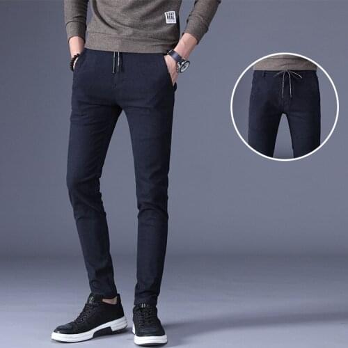 MRMT 2021 Brand Autumn and Winter New Mens Trousers Slim Body Elastic Trousers Pants for Male Youth Casual Long Trousers
