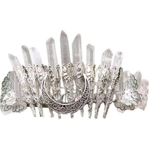 Crystal Head Hoop Goddess Hair Jewelry Butterfly Embellish Witchcraft Accessories Wedding Bridal Hair Adornment C1FE