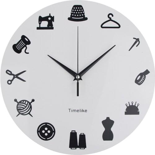 Tailor Shop Cut Clothes Wall Clock Seamstress Modern Wall Clock Customize The Label Sewing Sign Wall Clock Personalize Watch