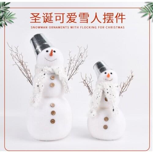 Festive decorations Christmas supplies Snowman dress up modeling Plush doll ornaments photography shopping mall layout