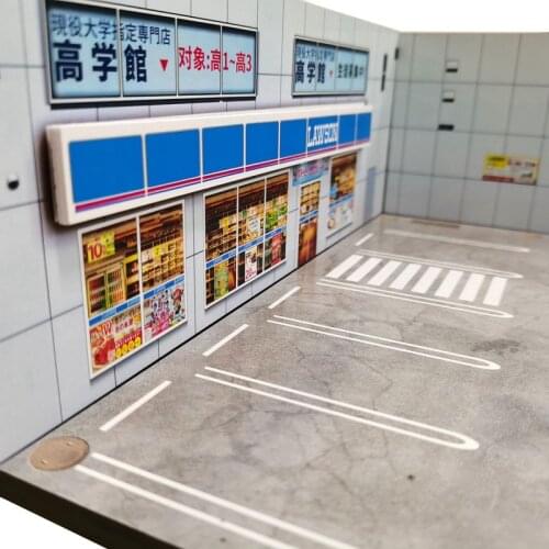 PreOrder-DIY 1:64 Car Model Diorama LAWSON SHOP Photo Background Display