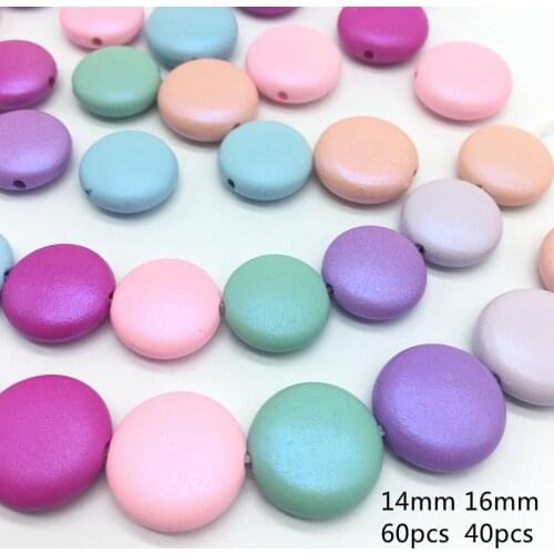 Meideheng DIY Beads Round Shape Multicolor Acrlic Beads Fit Jewelry Handmade Bowknot DIY Supplies For Jewelry making 14mm/16mm
