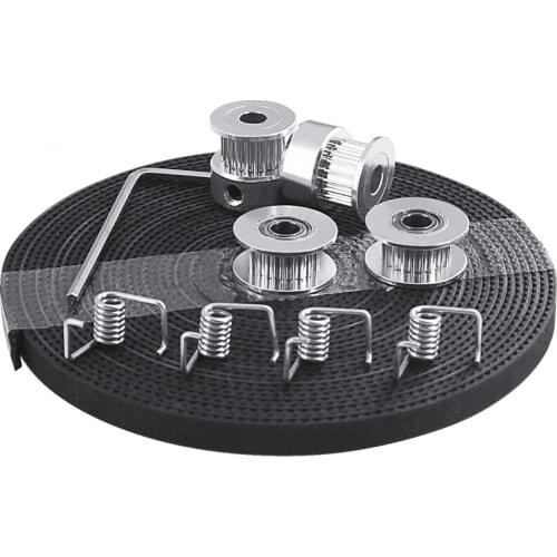 3D Printer Parts GT2 Pulley 20 Teeth Bore 5mm GT2 6mm Timing Belt & 2X Idler 4X Tensioner for 3D printer kit