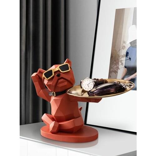 Dog Ornament porch key storage tray living room door shoe cabinet modern luxury home decoration creativity