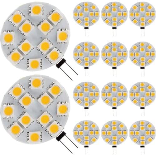 14-Pack Ei-Home 12SMD G4 LED Bulbs DC 12V RV Light Bulbs, Warm White / White Home, Landscape, Car, Track Lighting