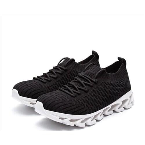 Four Seasons Hot Sell Running Shoes 2019 New Men Women Sneakers Elastic Knit Breathable Gym Sport Shoes Walking Sneakers