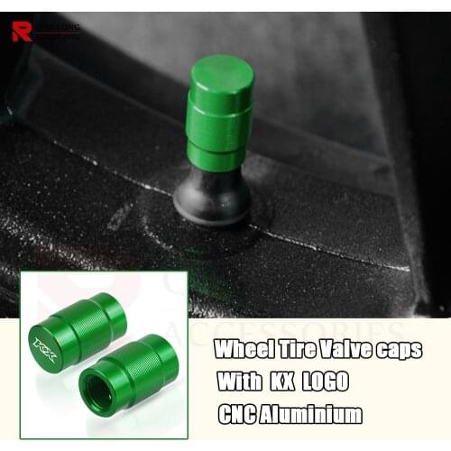 For KAWASAKI KX65 KX80 KX85 KX125 KX250 KX250F KX450F All year Motorcycles CNC Wheel Tire Valve caps KX 65 80 85 125 250 450 F