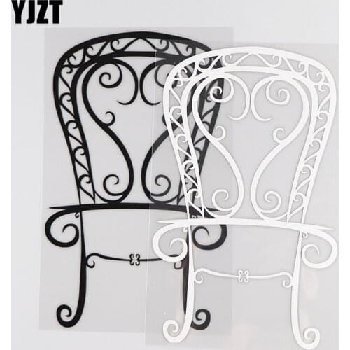 YJZT 11.5×19CM Art Creative Chair Car Sticker Fashion Decoration Vinyl Decal Black/Silver 4D-0041