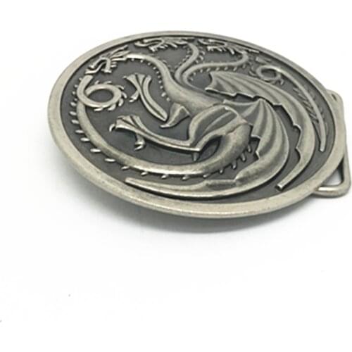 Western cowboy zinc alloy personality three-headed dragon belt buckle gifts for men and women