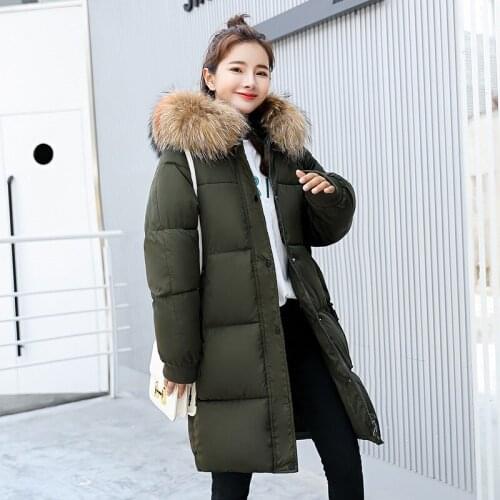 Clothes Polyester Zipper Slim Full Flocking Special Offer New Arrival Woman Long Fund 2018 Winter Korean Cotton Loose Coat
