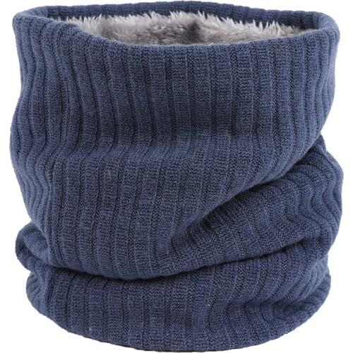Unisex Winter Men Women Warm Knitted Ring Scarves Thick Elastic Knit Mufflers Children Neck Warmer Boys Girl Plush Scarf Collar