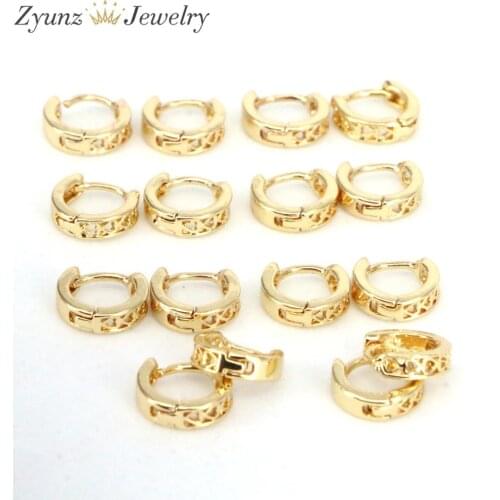 10 Pairs, Luxury Circle Copper Earrings For Women mini Earrings Geometric Hoop Earring Bijoux Femme Jewelry