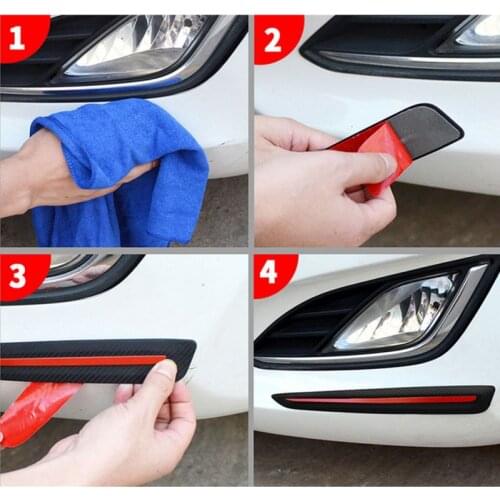 2PCS Car Sticker Bumper Scratch Protection Car Front/Rear Edge Corner Guard Scratch Protection Decoration Strip Cool Bumper
