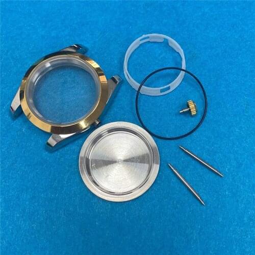 39mm Watch Case Cover Sapphire Glass Polished Steel Parts For for Miyota 8215/8200/821A For Mingzhu 2813/3804