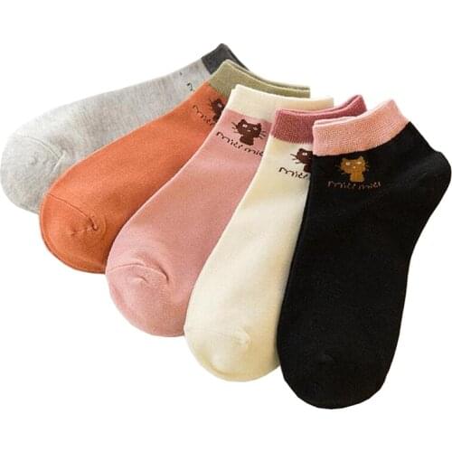 Hot sale! cartoon socks women 5pairs/lot Spring Summer and Autumn funny short socks ladies and women fashion cotton animal sock