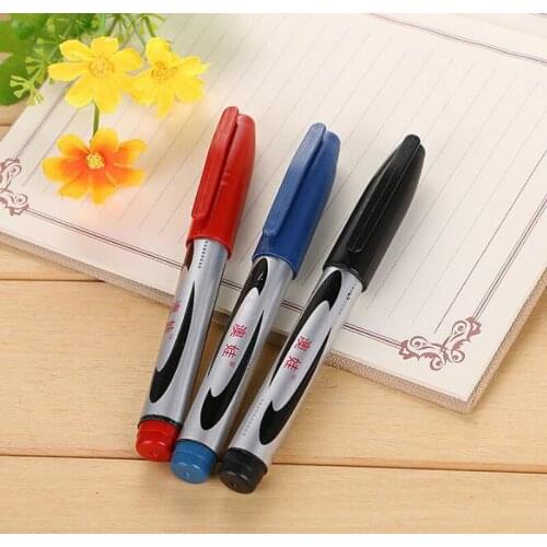 5pc Black/Blue/Red Colour Big Head Round Head Permanent Marker Bulk Logistics Courier Enriched Oily Marker The Office Supplies